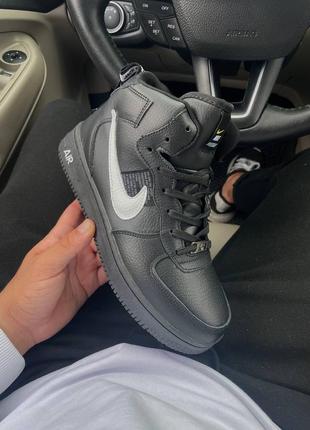 Зимові кросівки nike air force 1 high black white grey3 фото