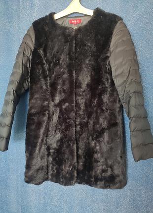 Шуба куртка пуховик пальто еко хутро тедди