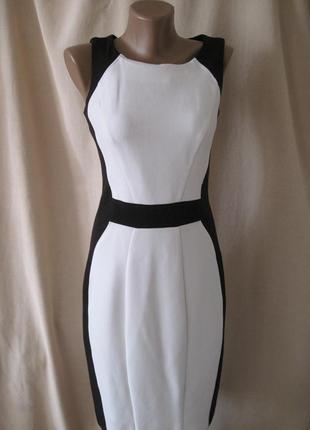 Черно-белое бандажное  платье атмосфера р-р8