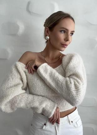 Кроп-светр з вовни альпака1 фото