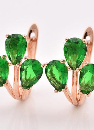 Сережки позолоченные, серьги, медицинский сплав, медицинское золото