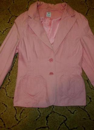 Розовый пиджак жакет пудровый new look размер л
