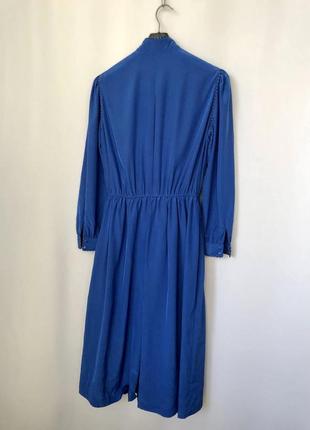 Louis feraud платье синее винтаж ретро яркое миди7 фото