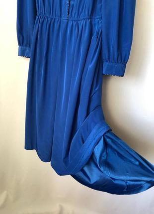 Louis feraud платье синее винтаж ретро яркое миди6 фото