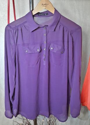 Фиолетовая шифоновая блуза