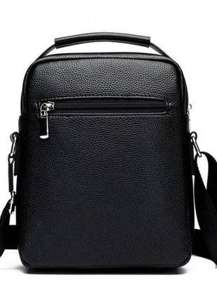 Мужская сумка планшетка крокодил эко кожа черная, качественная сумка-планшетка с крокодилом2 фото