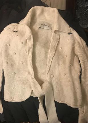 Вязаный жакет с поясом by malene birger шерсть оригинал