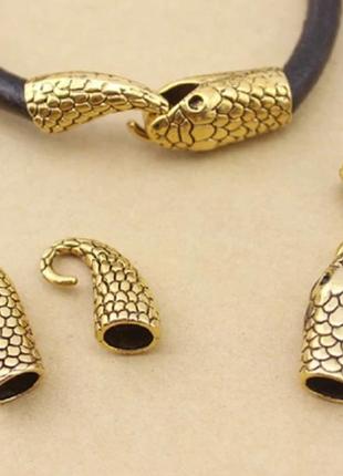 Концевики для браслетов , джгутов цвет античное золото3 фото