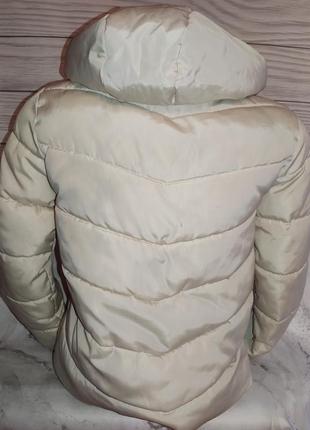 Тепла жіноча куртка, кремового кольору, george,  42-44, з насосом4 фото