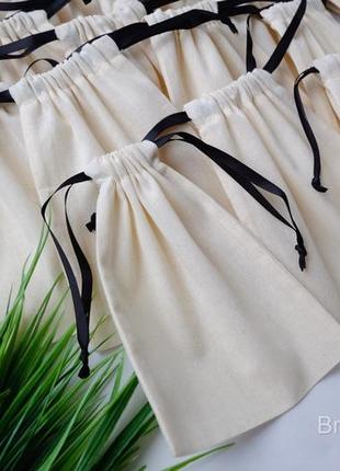 Еко мішечок з бавовни 20*15 см, еко торбинка, багаторазовий мішок для зберігання/пакування