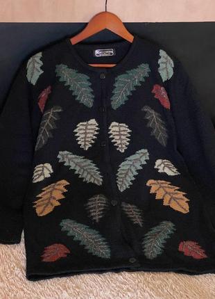 Шерстяной вязаный кардиган на пуговицах