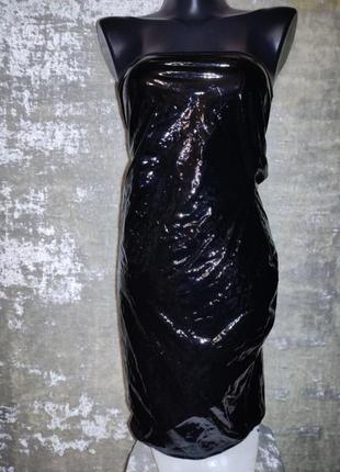 Вілінова лакова латексна сукня бандо plt5 фото