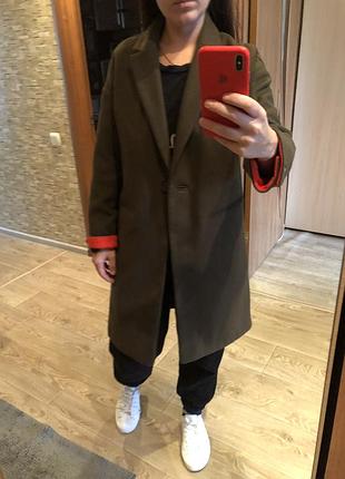 Пальто topshop на пуговке прямого кров