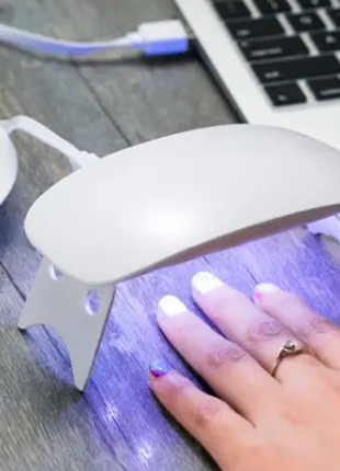 Гібрид led+uv лампа для манікюру sun mini 6w для нігтів