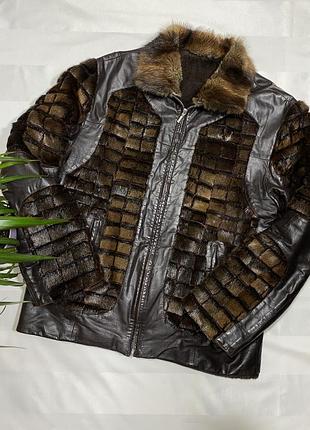 Презентабельна чоловіча шуба / дублянка, натуральна стрижена норка