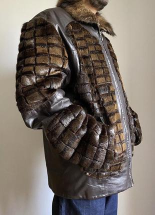 Презентабельна чоловіча шуба / дублянка, натуральна стрижена норка