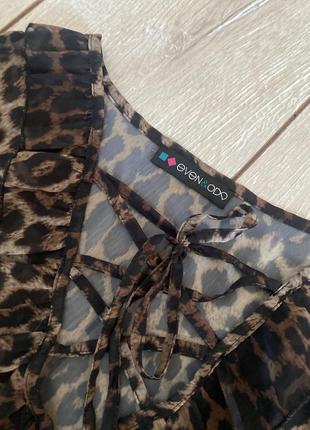 Леопардова тонка напівпрозора блуза блузка even&odd, s/m4 фото