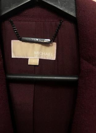 Пальто красное бургунде michael kors оригинал шерсть шерсть шерсть шерсть3 фото