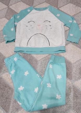 Флисовая пижамка / плюшевая мятная пижама