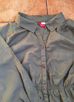 Женская рубашка цвета хаки размер м h&m