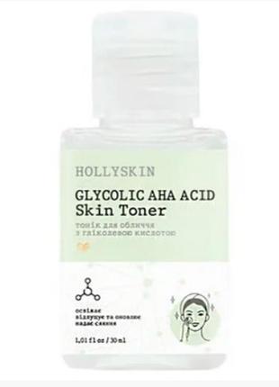 Тоник для лица hollyskin glycolic aha acid skin toner с гликолевой кислотой3 фото