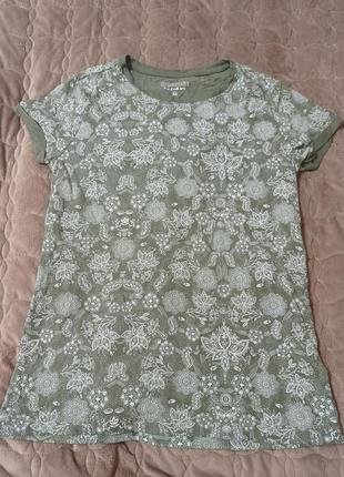 Футболка базова хакі + білий 100% бавовна