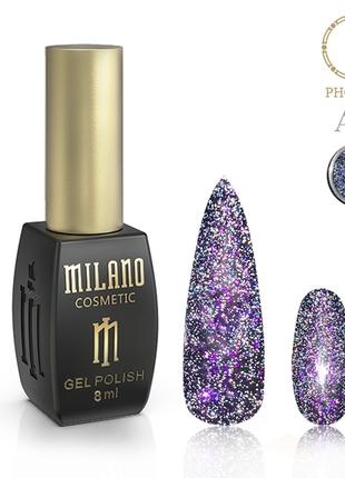 Светоотражающий гель лак для ногтей milano phoenix a 04 8 мл 2712000046244