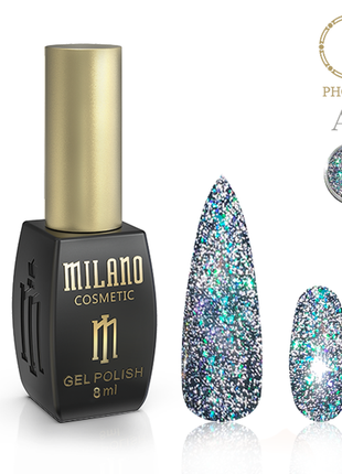 Светоотражающий гель лак для ногтей milano phoenix a 06 8 мл 2712000046286