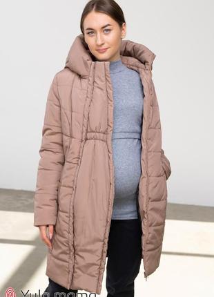 Стильное зимнее пальто 2 в 1 для беременных с дополнительной вставкой для животика3 фото