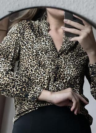 Блузка леопард  top shop1 фото
