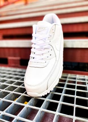 Кросівки nike air max 90 leather all white2 фото