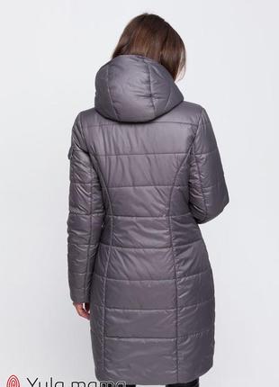 Молодежное двухстороннее пальто для беременных из плащевки с легким блеском на европейскую зиму4 фото