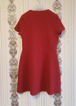 Стильное платье миди, кирпичный цвет, трикотажная сукня8 фото
