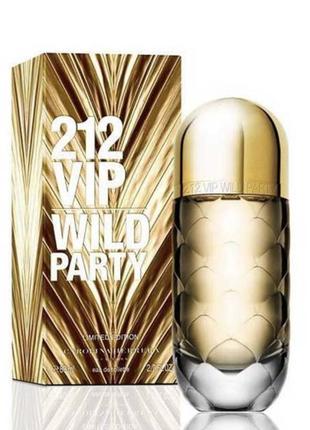 Жіноча парфумована вода carolina herrera 212 vip wild party (кароліна еррера 212 віп вилд паті) 80 мл1 фото