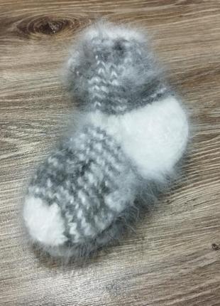 Зимние вязаные носочки из натуральной шерсти3 фото
