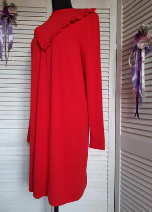 Красное, повседневное платье из вискозы с длиннымы рукавами new look5 фото