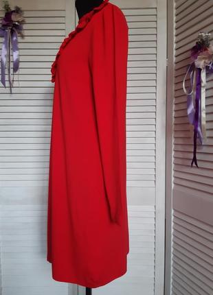 Красное, повседневное платье из вискозы с длиннымы рукавами new look6 фото