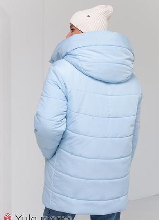 Стильная зимняя куртка для беременных с капюшоном4 фото