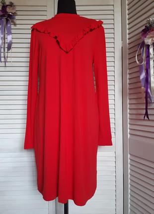 Красное, повседневное платье из вискозы с длиннымы рукавами new look2 фото