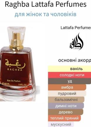 Роспив парфума lattafa perfumes raghba10 фото