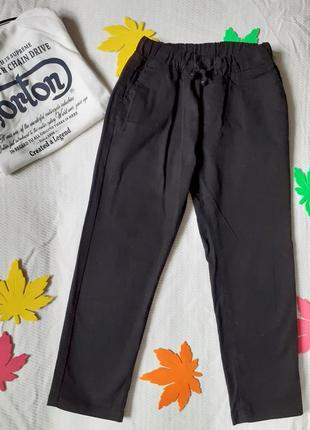 Брюки классические классика джогеры джегенсы удобные на резинке однотонные школьные школа