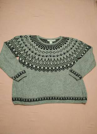 Свитер цвет серый батал