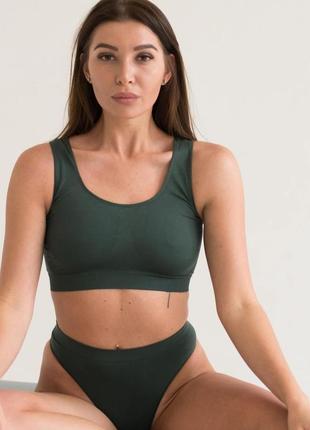 Хакі топ бесшовний еластичний бюстгальтер