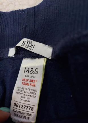 Теплый костюм на меху и флисе m&s синего цвета с вертикальной люрексовой полоской 13-16 лет9 фото