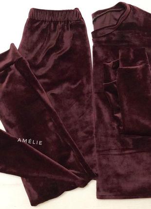 Велюрова/оксамитова тепла піжама