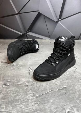 Теплі черевики спортивні,кросівки пума puma шкіряні чорні зимові чоловічі (зима 2022-2023) для чолов6 фото