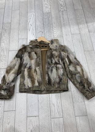 Куртка бомбер шуба из кролика, меховая