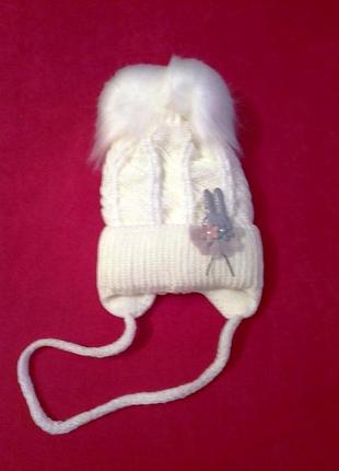 Шапка на зав'язках на дівчаток