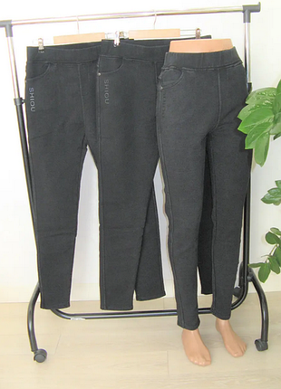 Теплые джеггинсы на меху, теплые джинсы на меху, стрейчевые джеггинсы на велюре, зимние джинсы 50-54