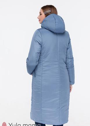 Стильное зимнее пальто для беременных из плотной плащевки двухстороннее4 фото